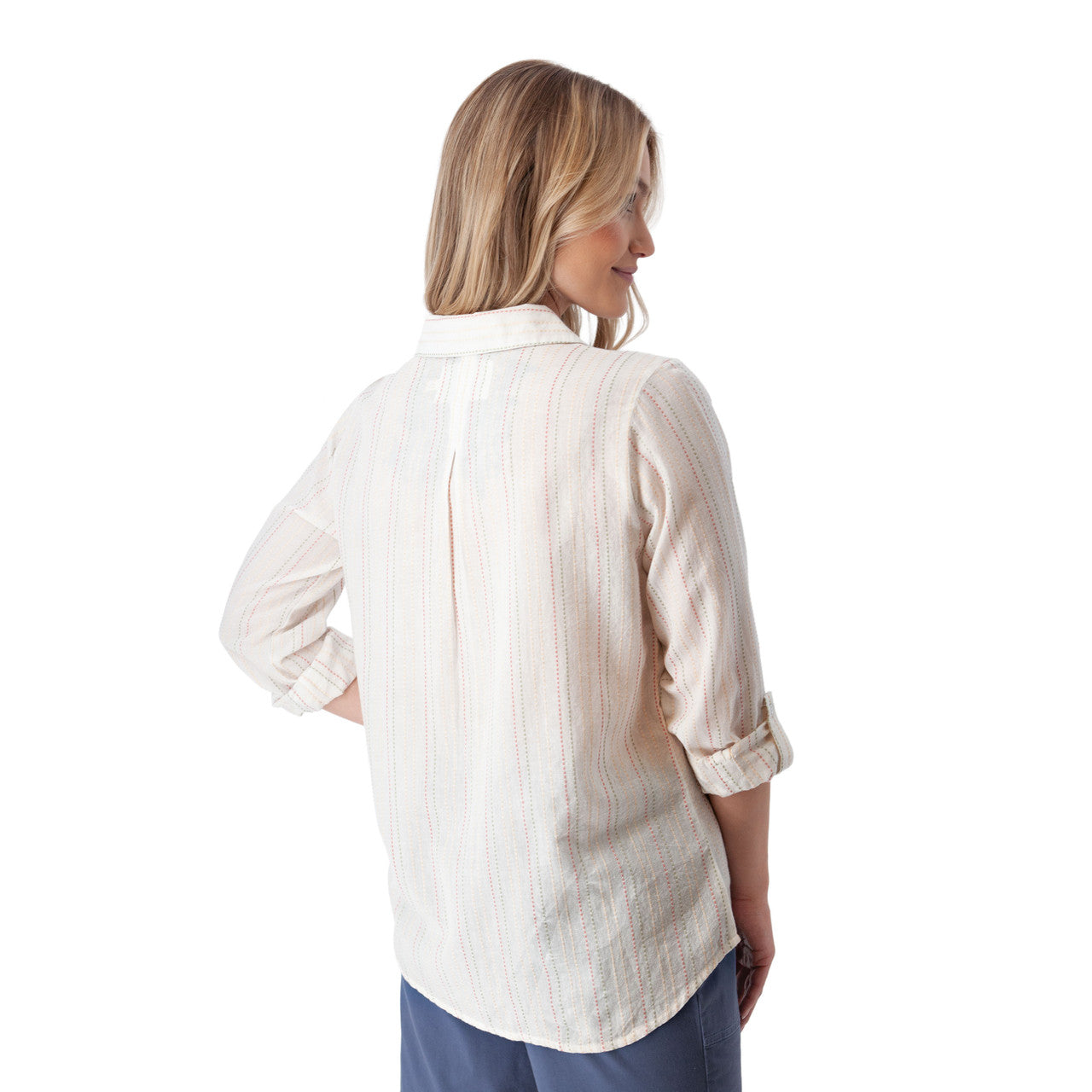 Plumas Y-Neck Shirt - Multi Stripe