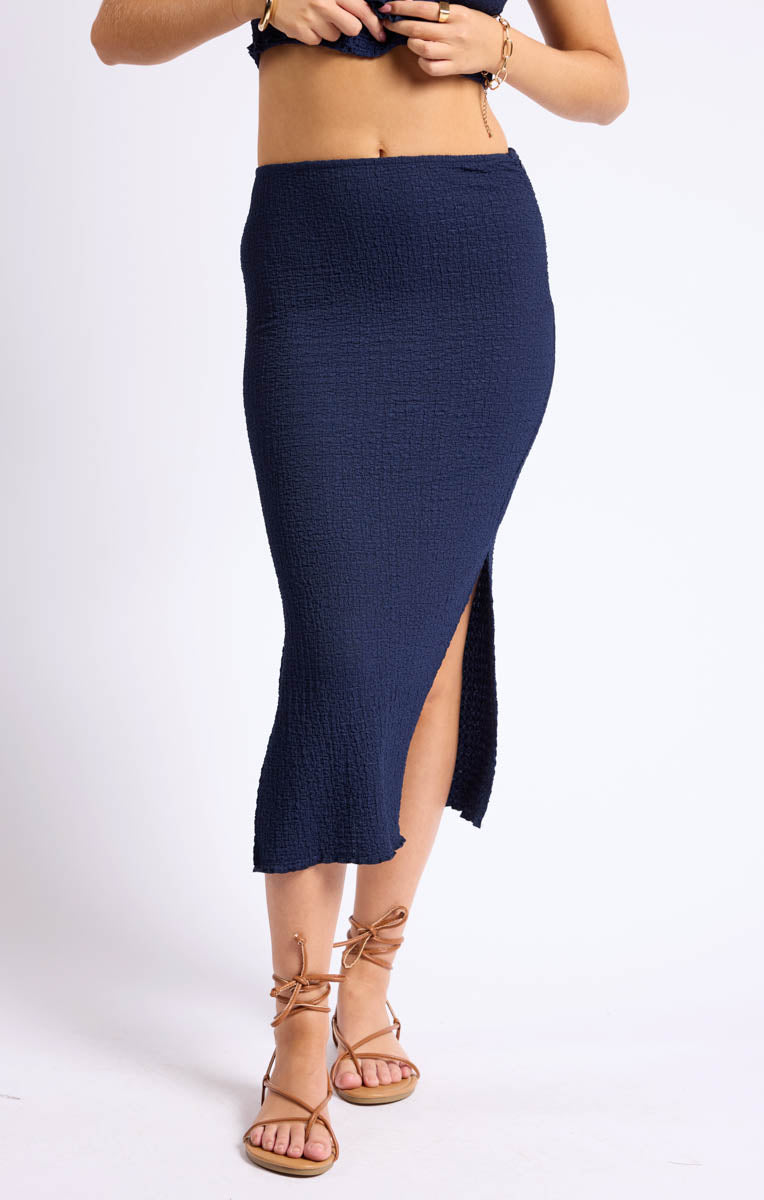Lost Borders Popcorn Knit Midi Skirt