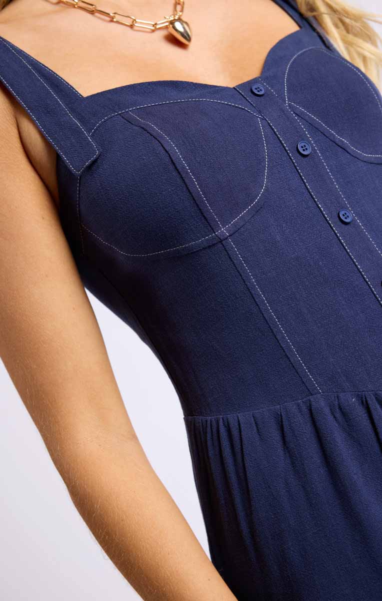 Vast Sky Corset Romper w Shoulder Ties