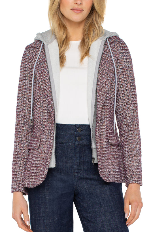 Boucle Blazer with Removable Hoodie