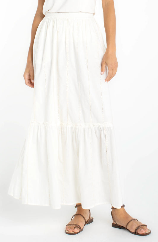 Tiered Pull On Maxi Skirt
