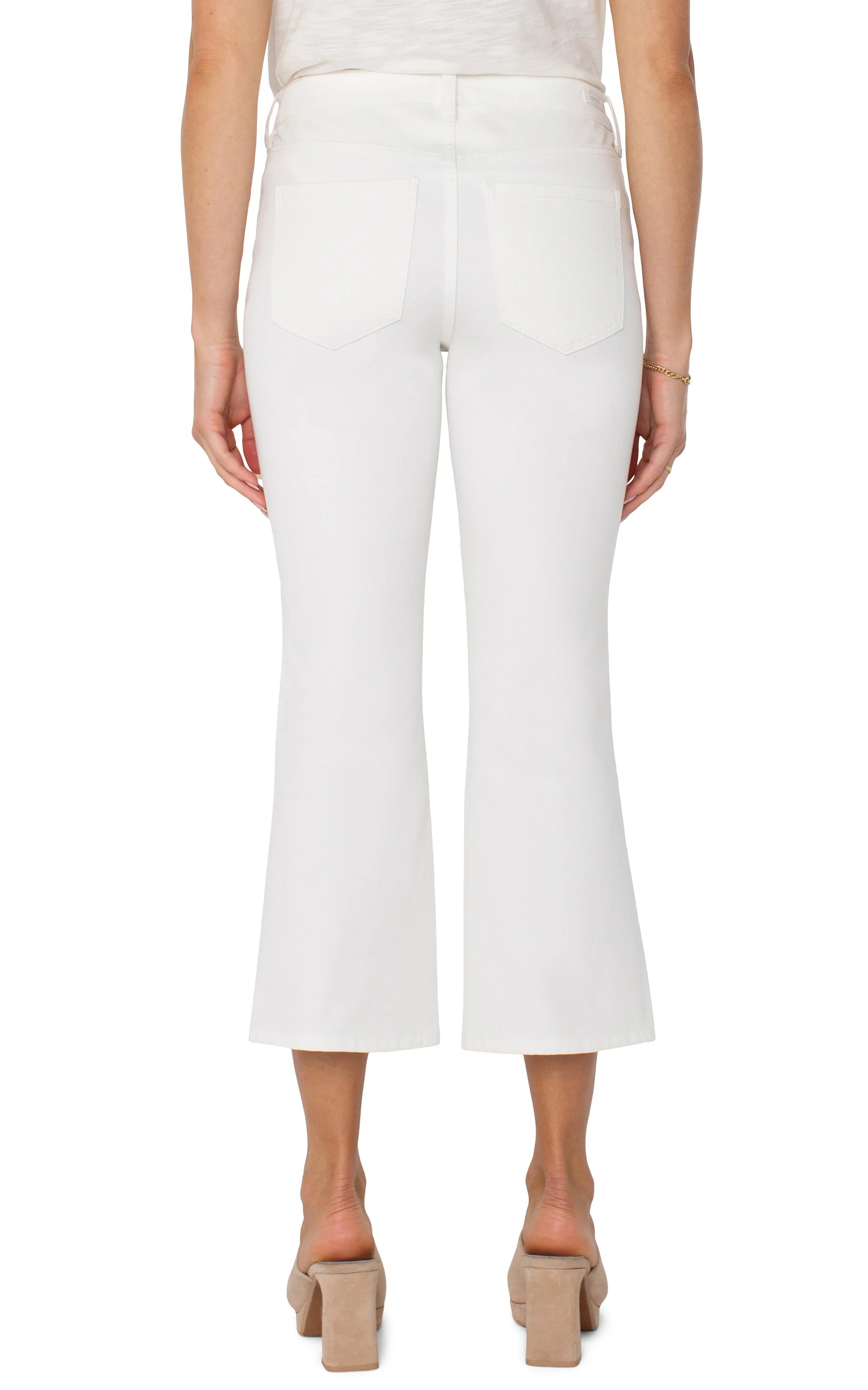 Hannah Cropped Flare- White