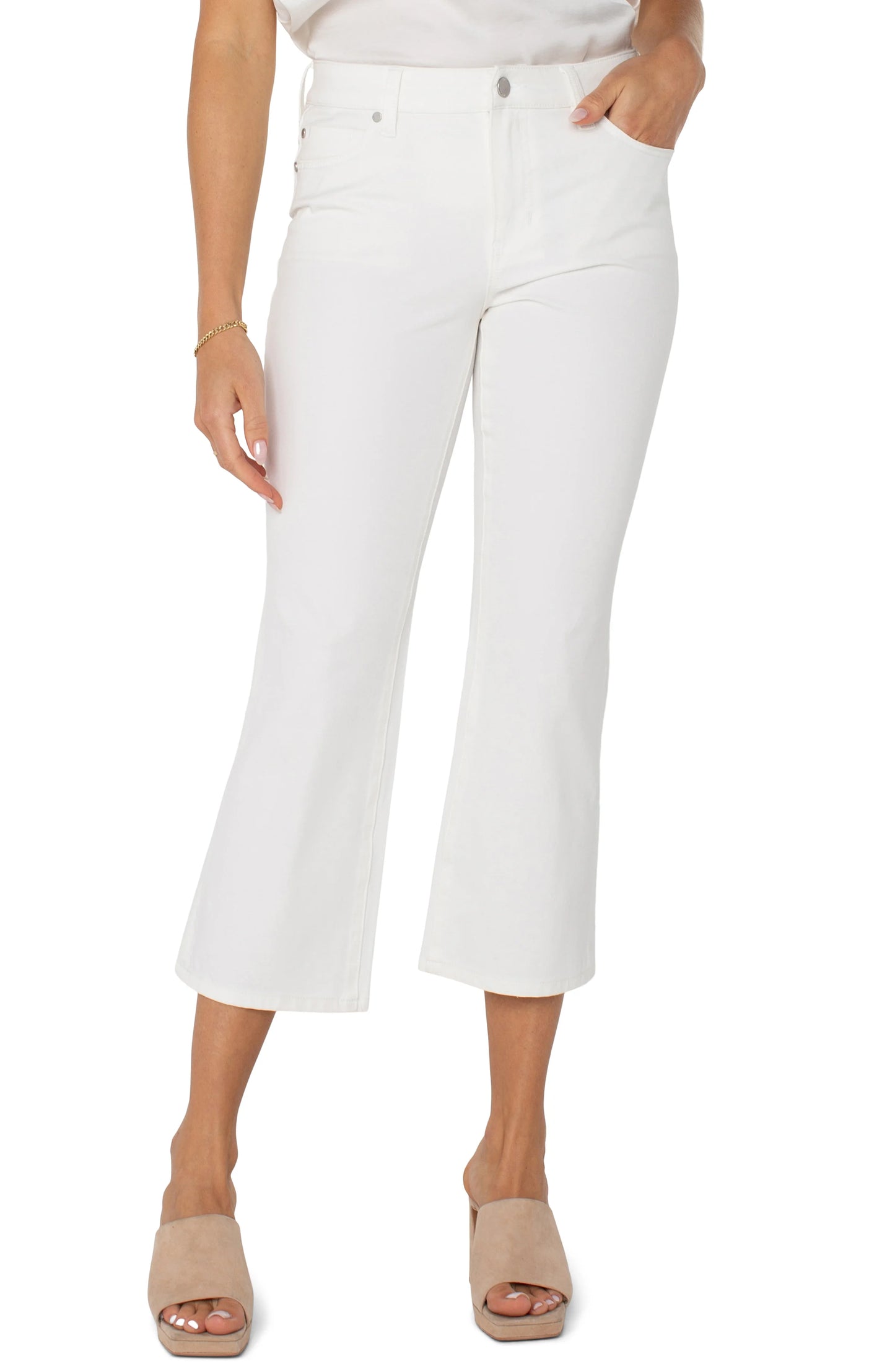 Hannah Cropped Flare- White