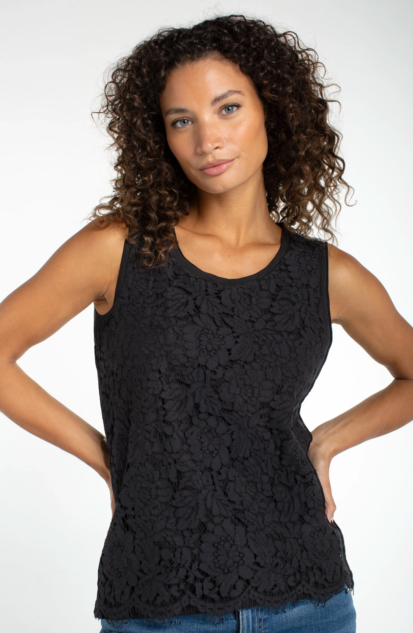 Lace to Knit Hybride Sleeveless Top