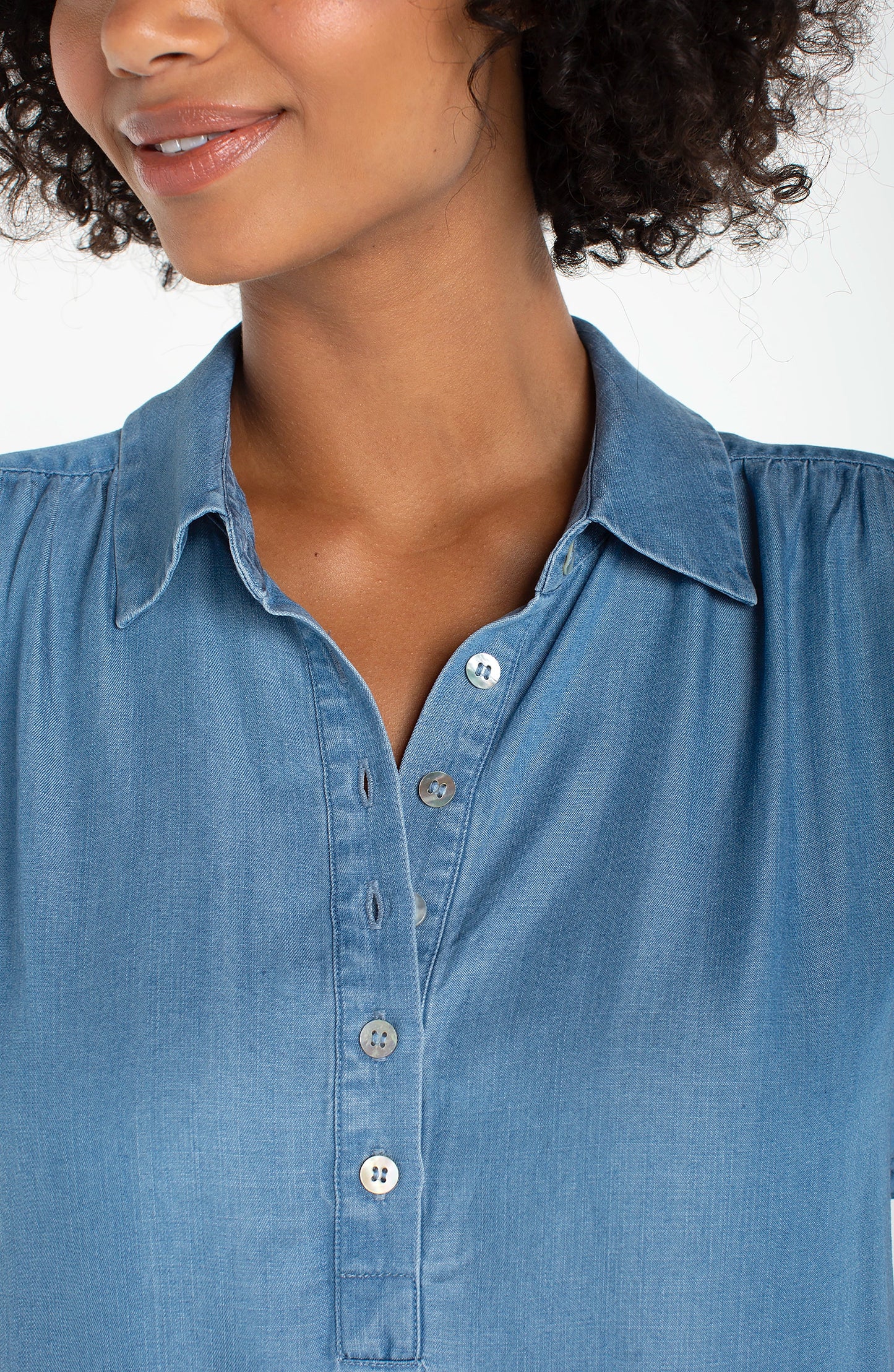 Popover Button Down Polo Collar Shirt