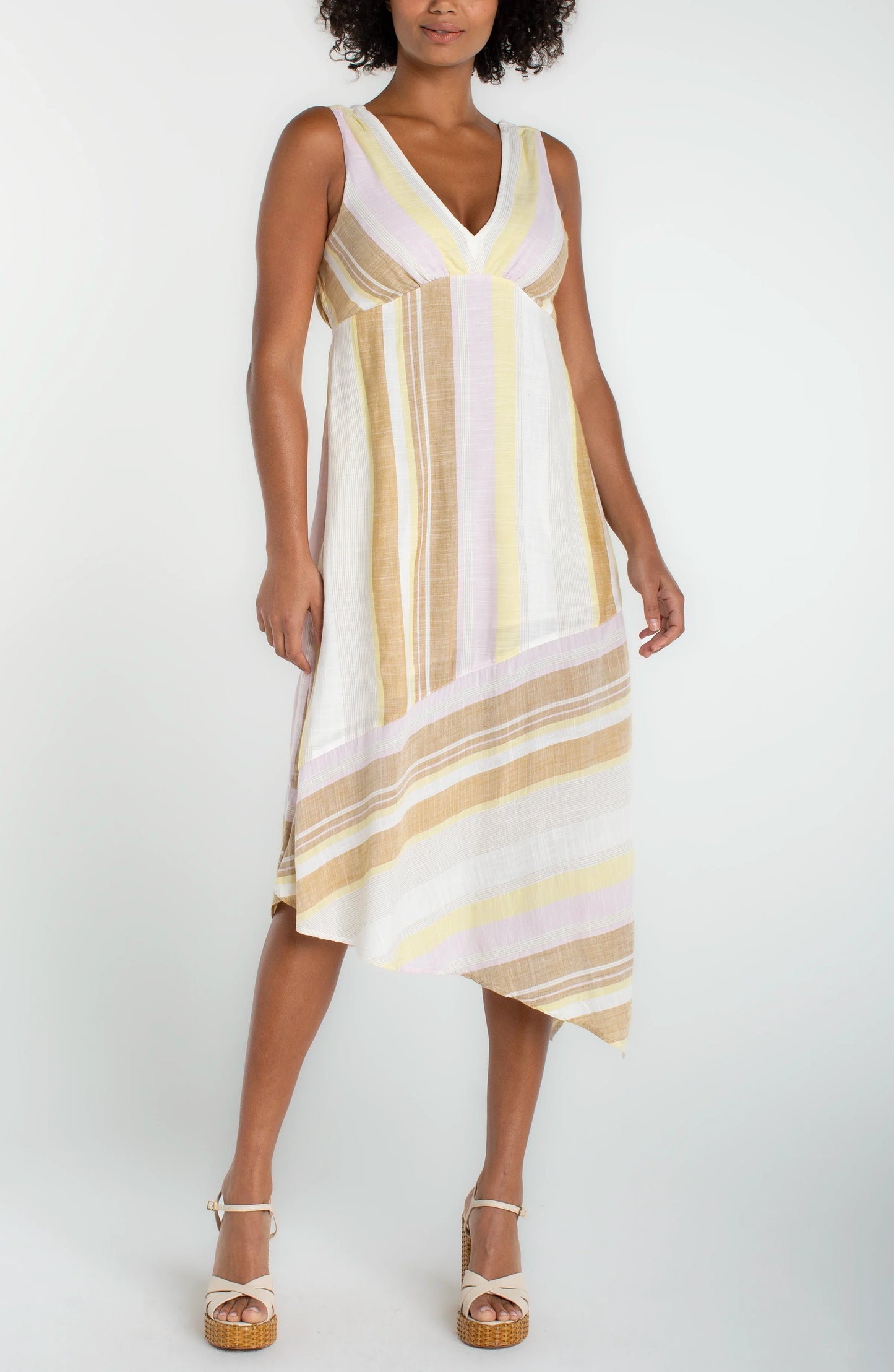 Sleeveless V-neck Handkerchief Dress