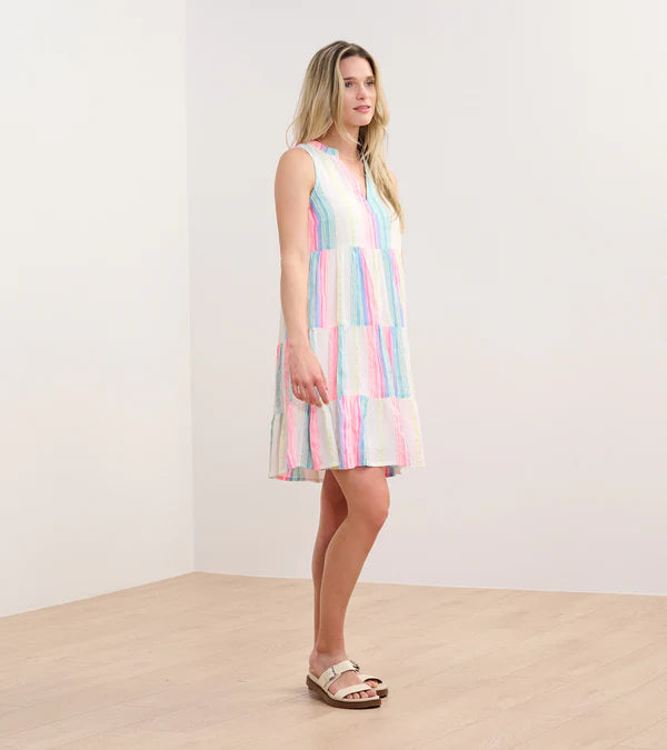 Savannah Dress - Neon Bright Stripes