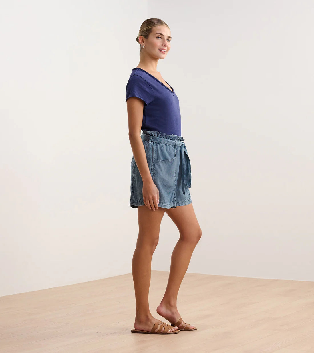 Sadi V-Neck Tee - Patriot Blue