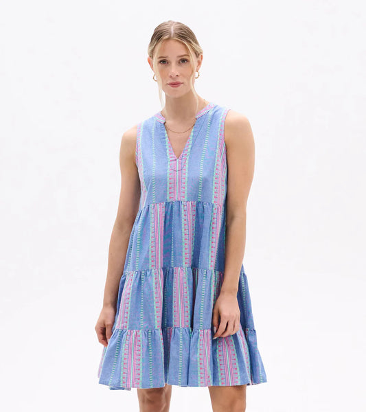 Savannah Dress - Chambray Stripes