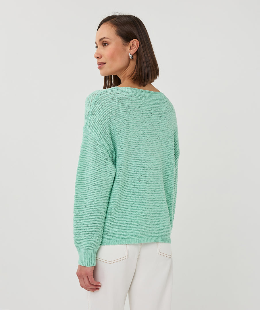 Tape Yarn V-Neck Sweater