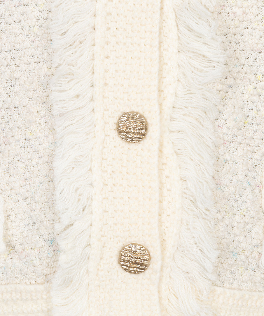 Fringe Cardigan V Neck