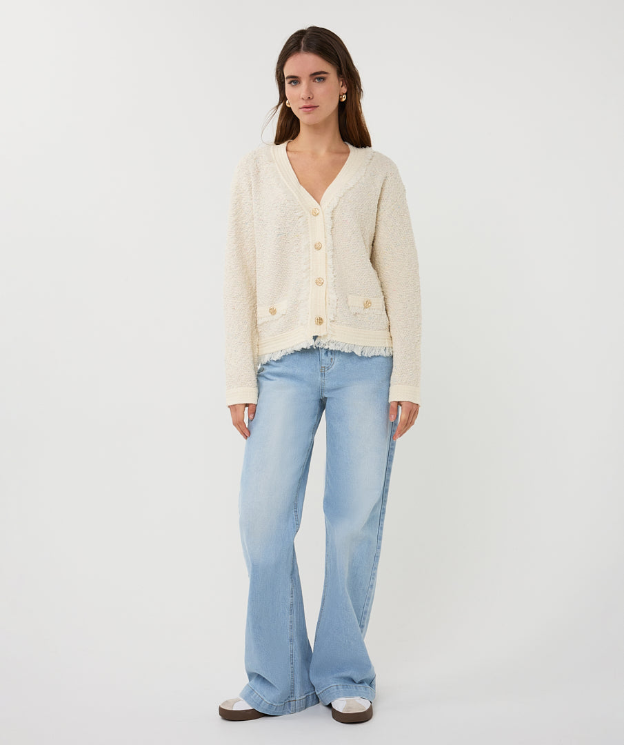 Fringe Cardigan V Neck