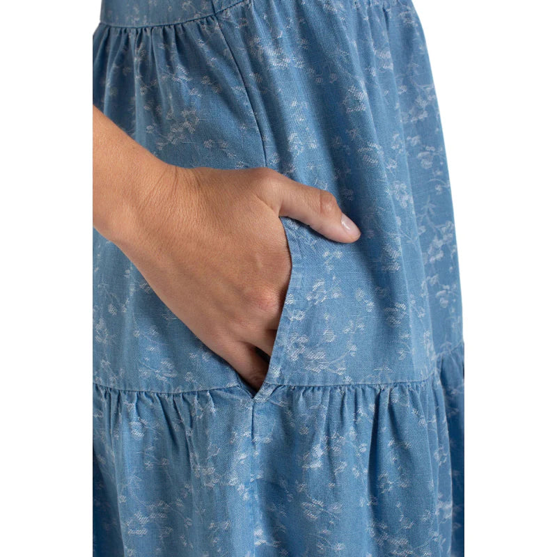 Tiered Flutter Sleeve Dress
