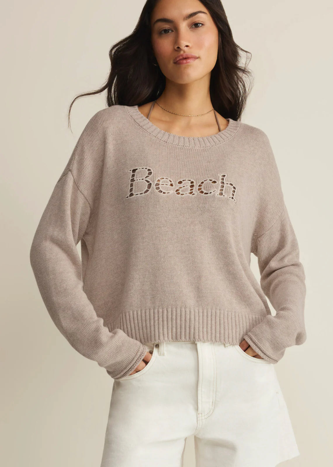Beach Embroidered Sweater