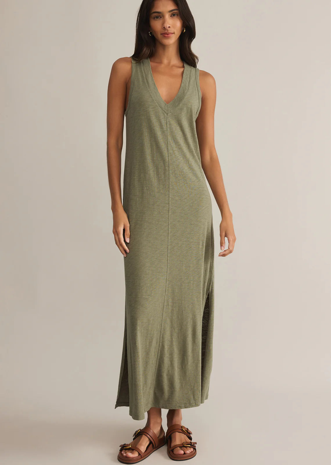 Palisades Midi Dress-Avocado