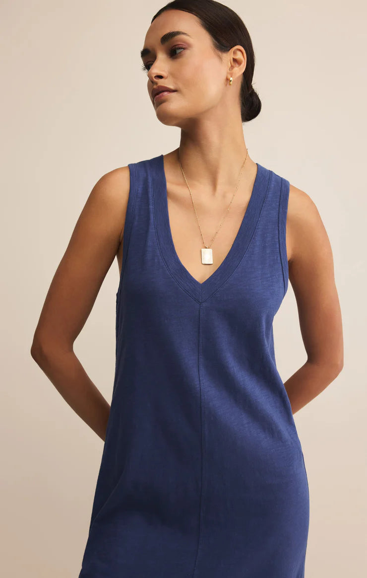 Palisades Midi Dress- Yatch Blue