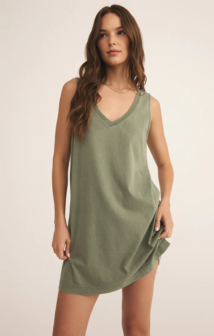 Sloan V-Neck Mini Dress - Avocado