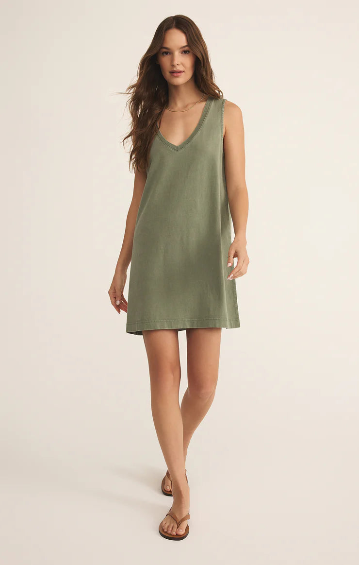 Sloan V-Neck Mini Dress - Avocado