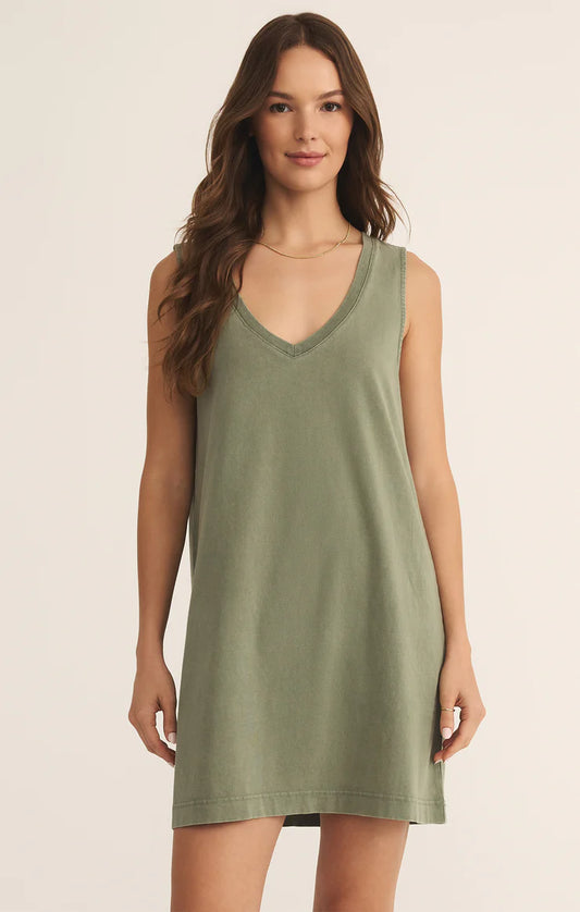 Sloan V-Neck Mini Dress - Avocado