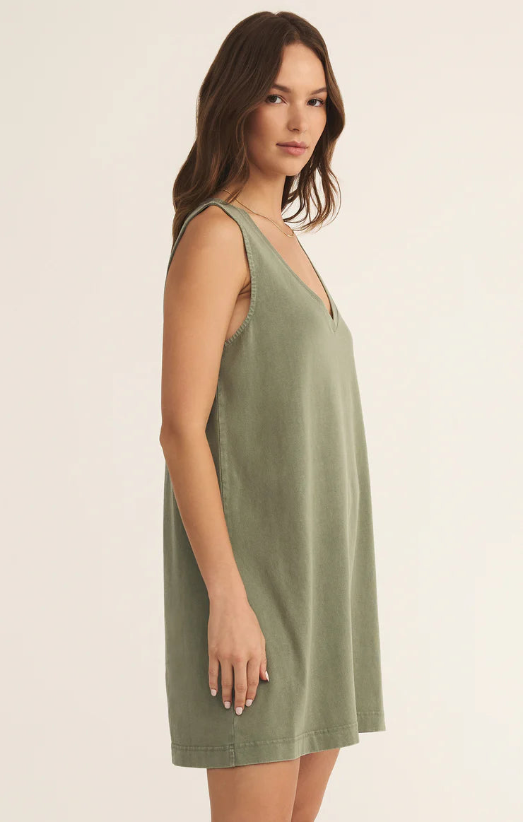 Sloan V-Neck Mini Dress - Avocado