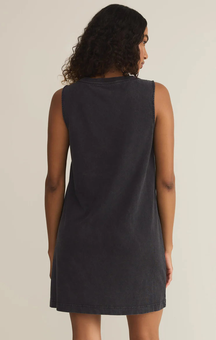 Sloane V Neck Mini Dress- Black