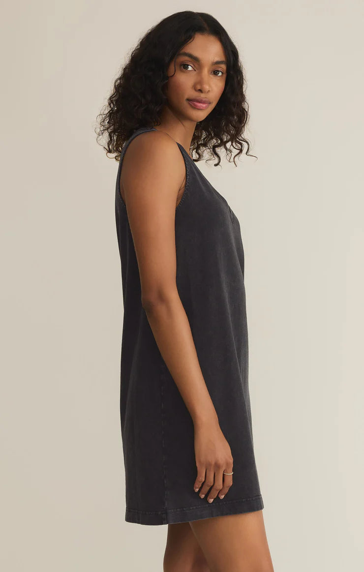 Sloane V Neck Mini Dress- Black