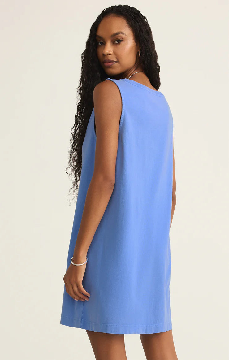 Sloan V-Neck Mini Dress - Bay Blue