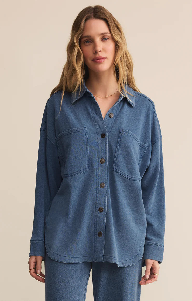 All Day Knit Denim Jacket - Vintage Indigo