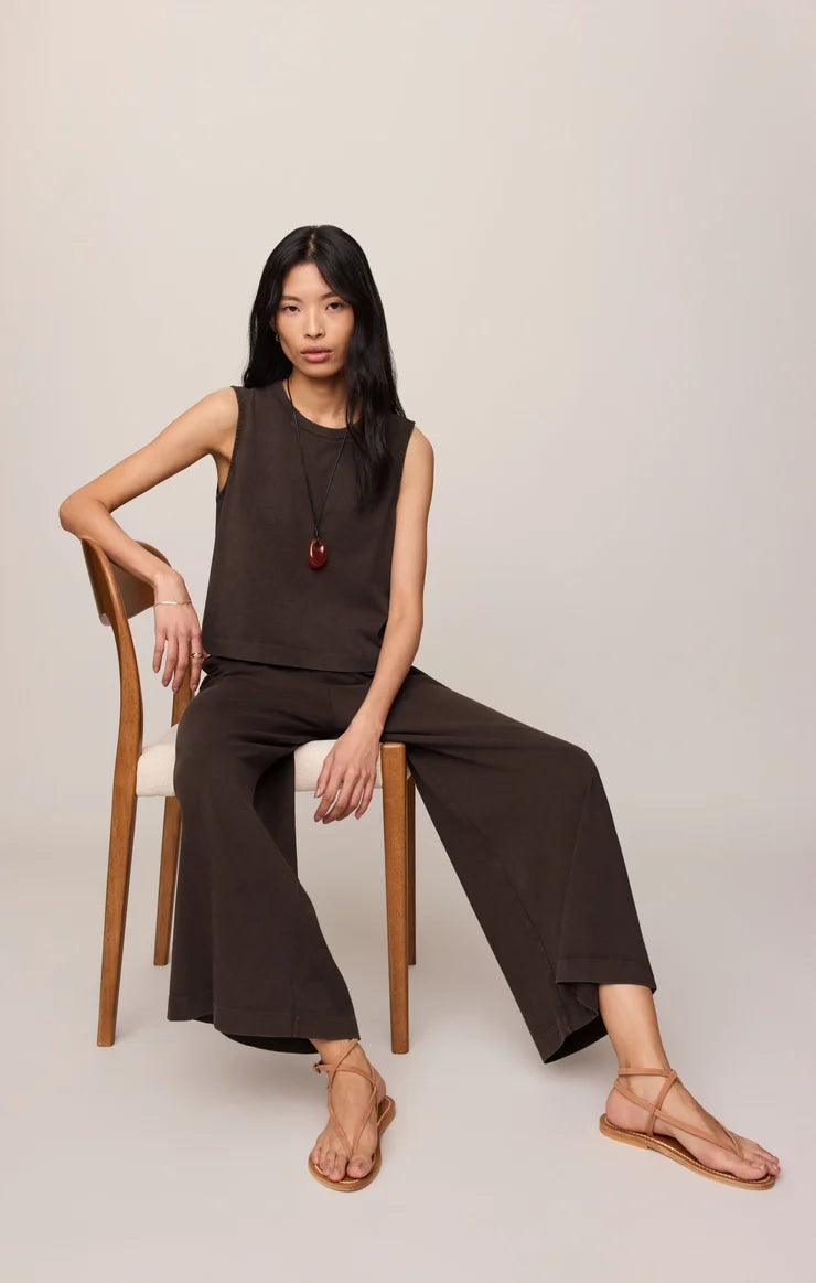 Scout Jersey Crop Flare Pant - Dark Chocolate