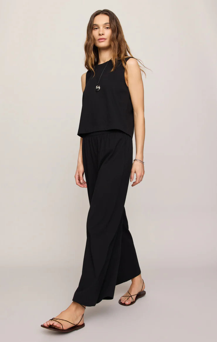 Scout Jersey Crop Flare Pant - Black