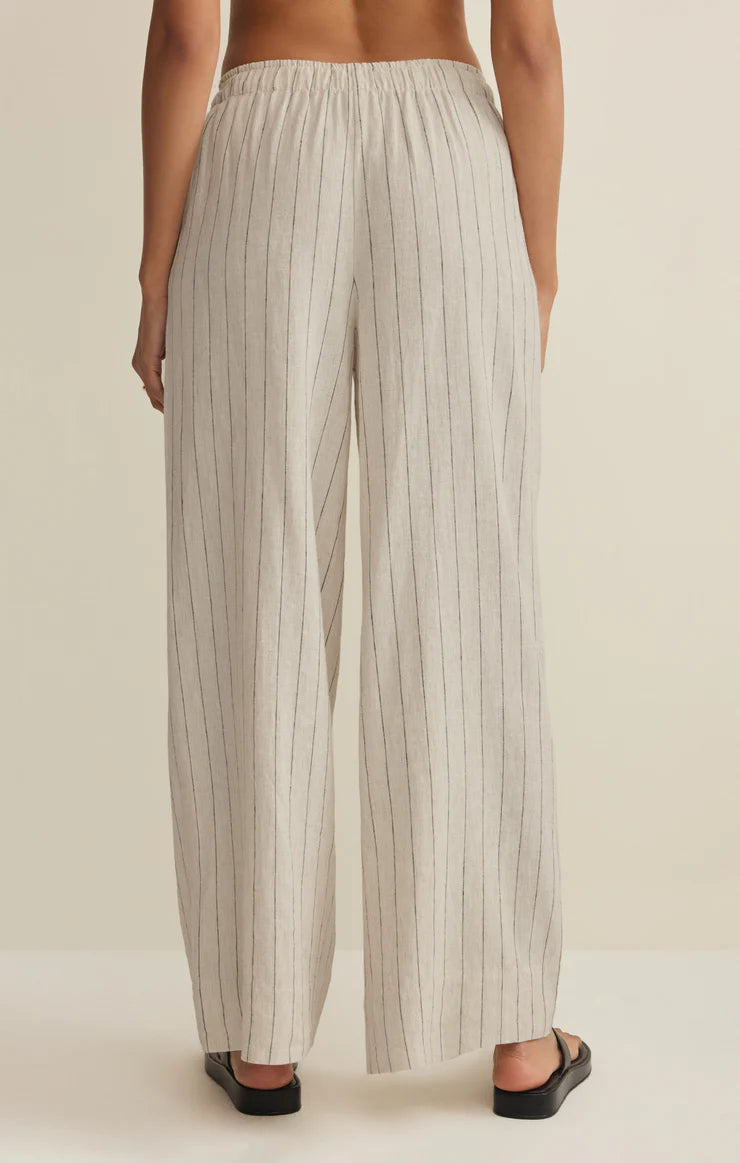Henri Striped Wide Leg Pant - Linen