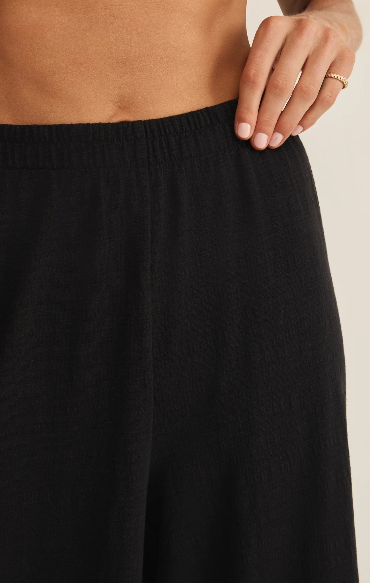 Scout Textured Black Slub Pants