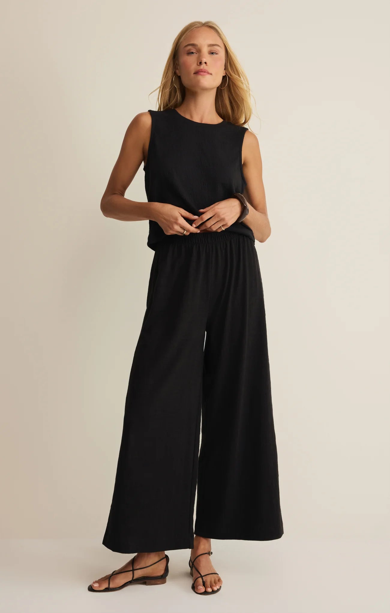 Scout Textured Black Slub Pants