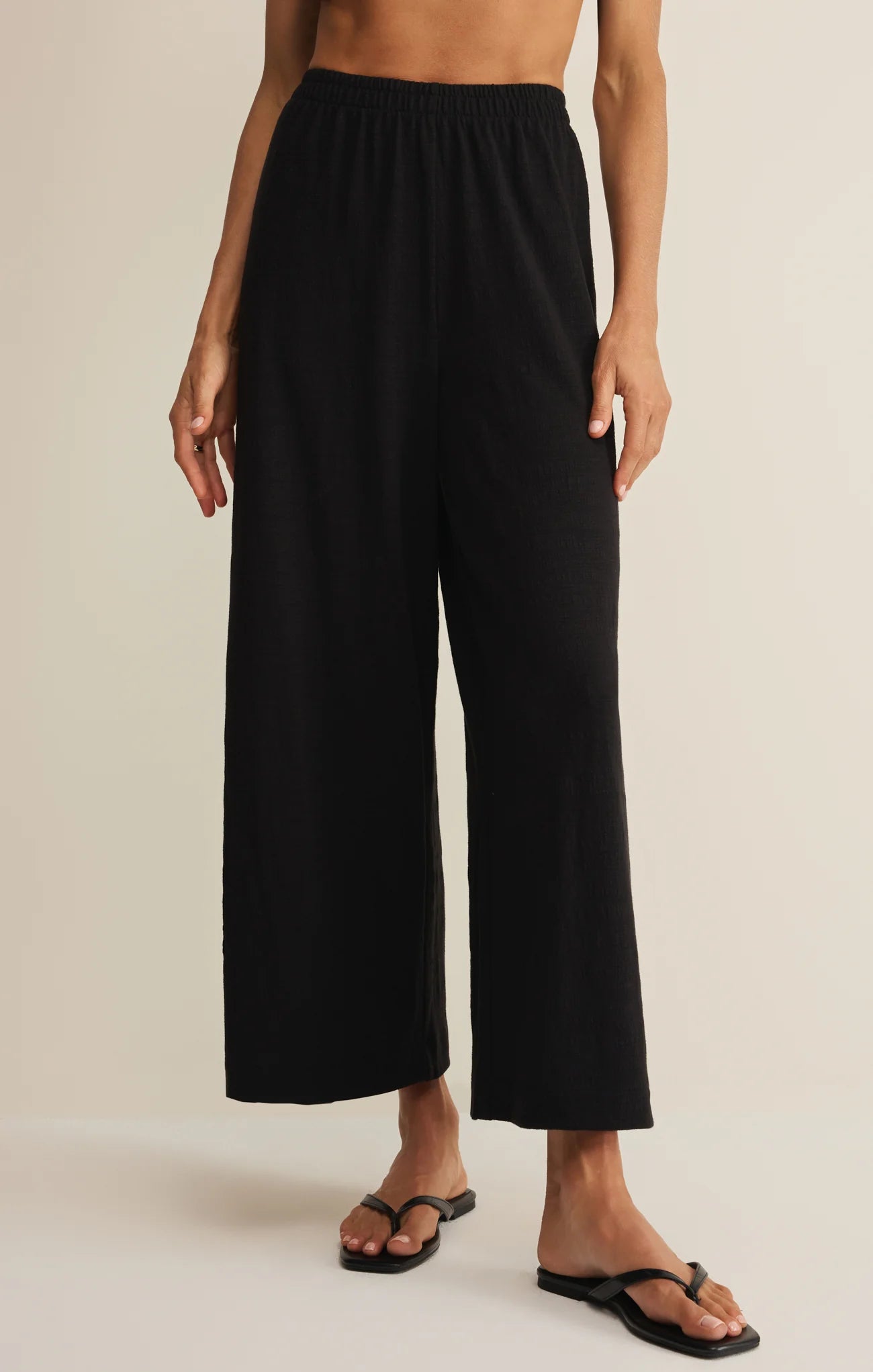 Scout Textured Black Slub Pants