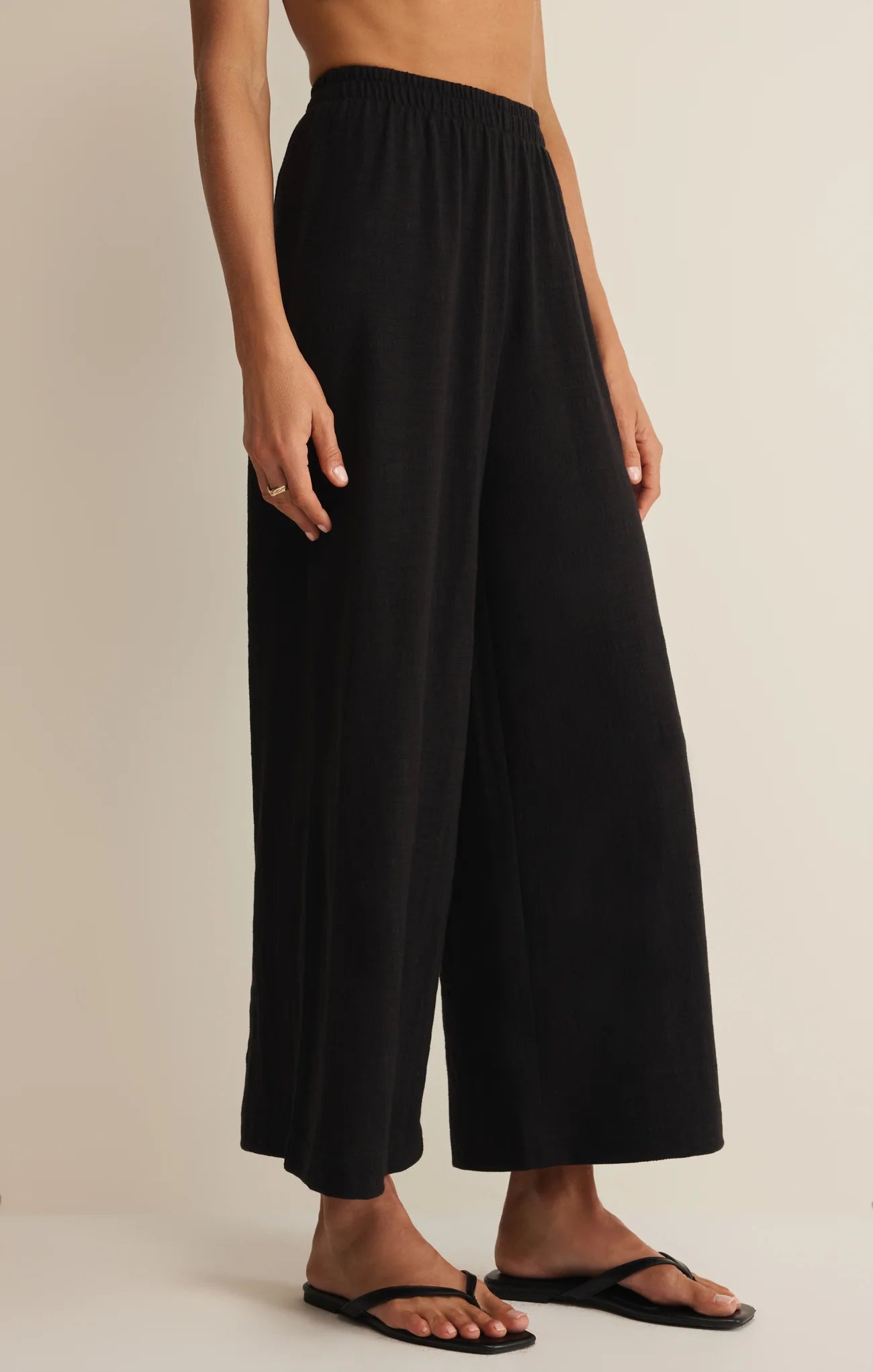 Scout Textured Black Slub Pants