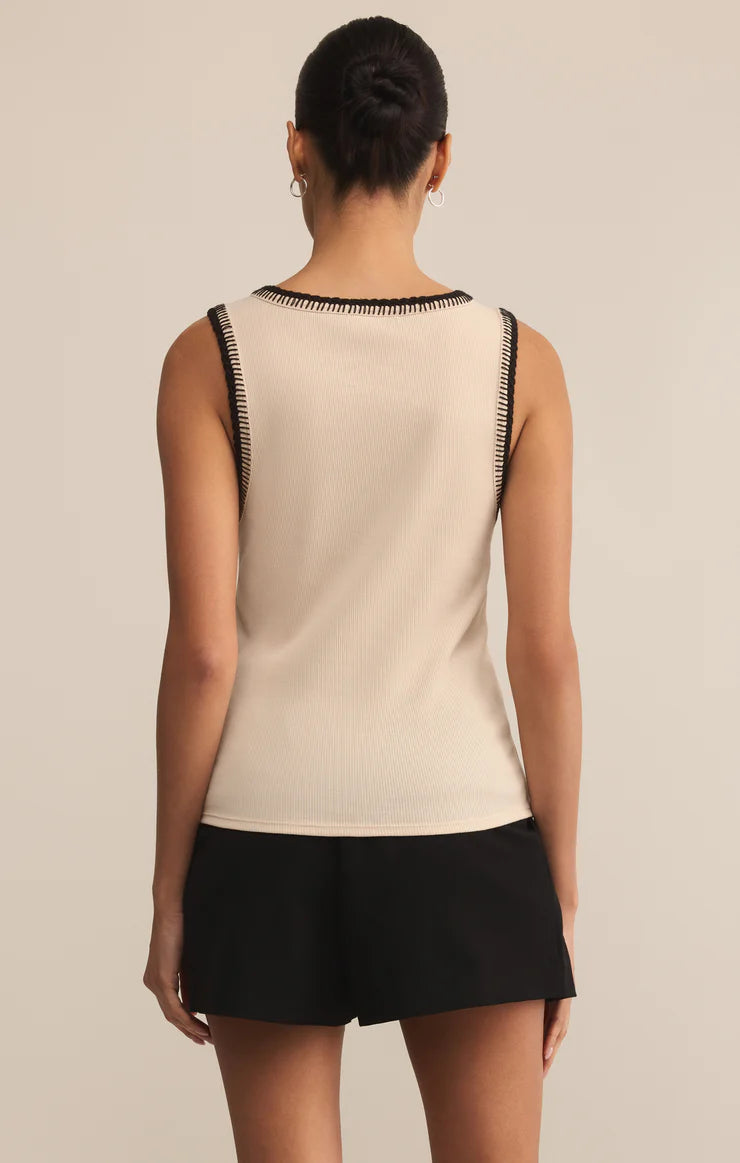 Social Whipstitch Tank -Crystal