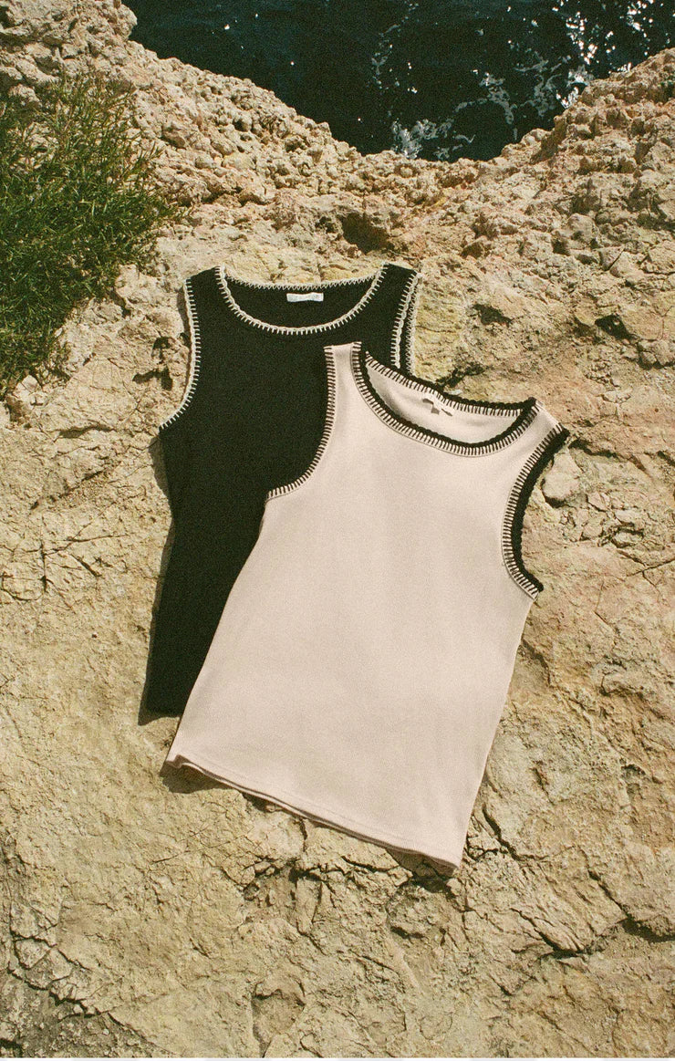 Social Whipstitch Tank -Crystal