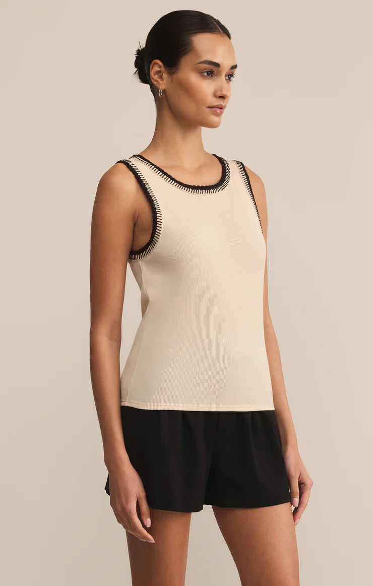 Social Whipstitch Tank -Crystal