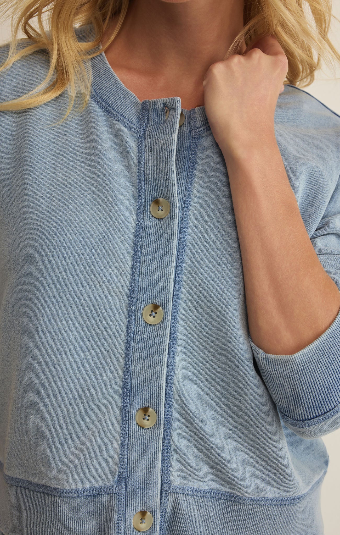 Daily Knit Denim Cardigan - Ocean Air Indigo