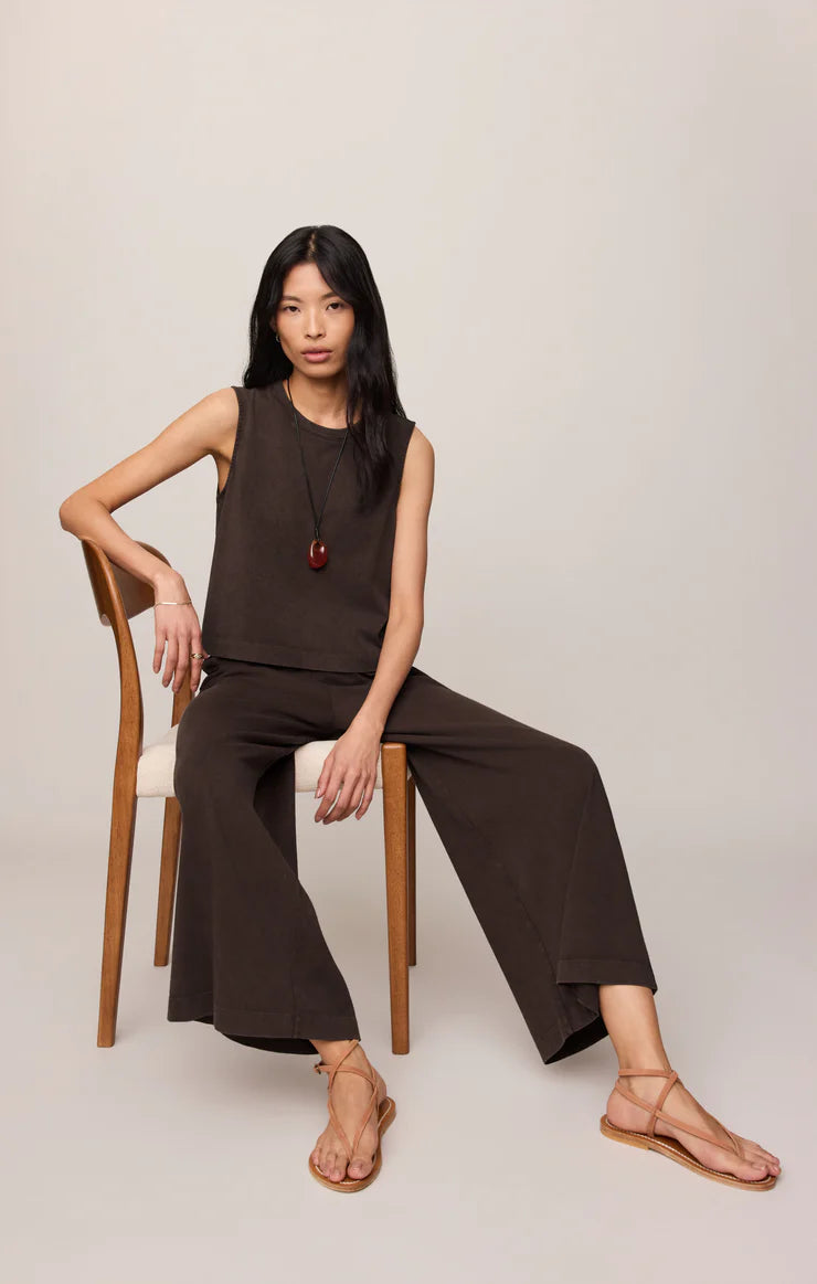 Sloane Jersey Muscle Tank - Dark Chocolate