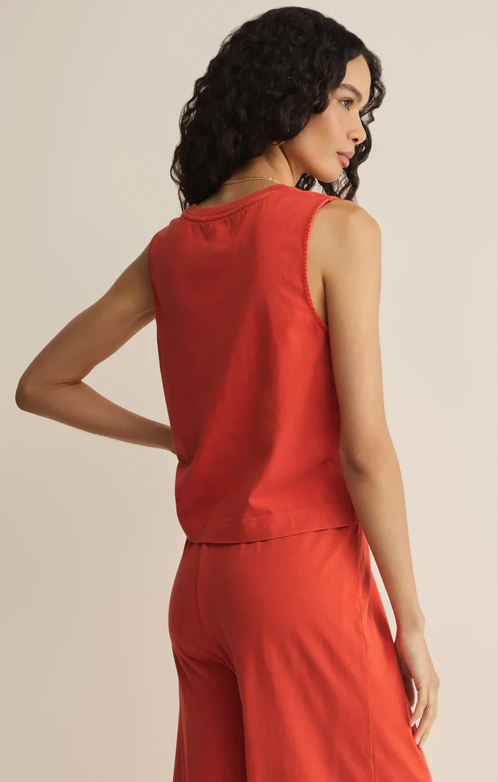 Sloane Jersey Muscle Top - Lychee