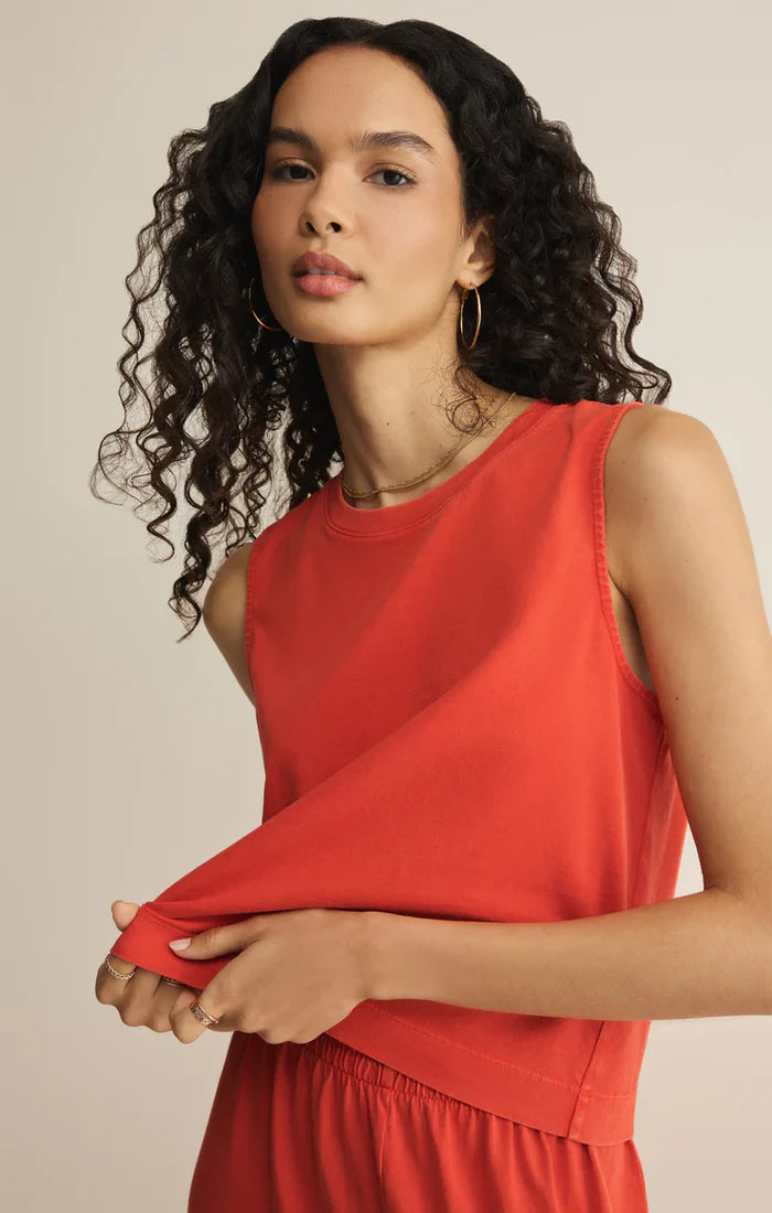 Sloane Jersey Muscle Top - Lychee