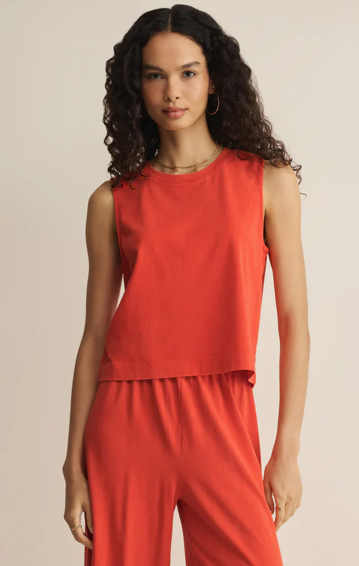 Sloane Jersey Muscle Top - Lychee
