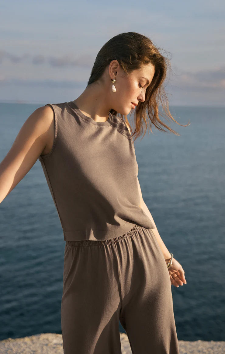 Sloane Jersey Muscle Tank - Perfectly Taupe