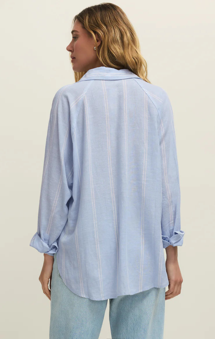 The Perfect Linen Top - Blue Light