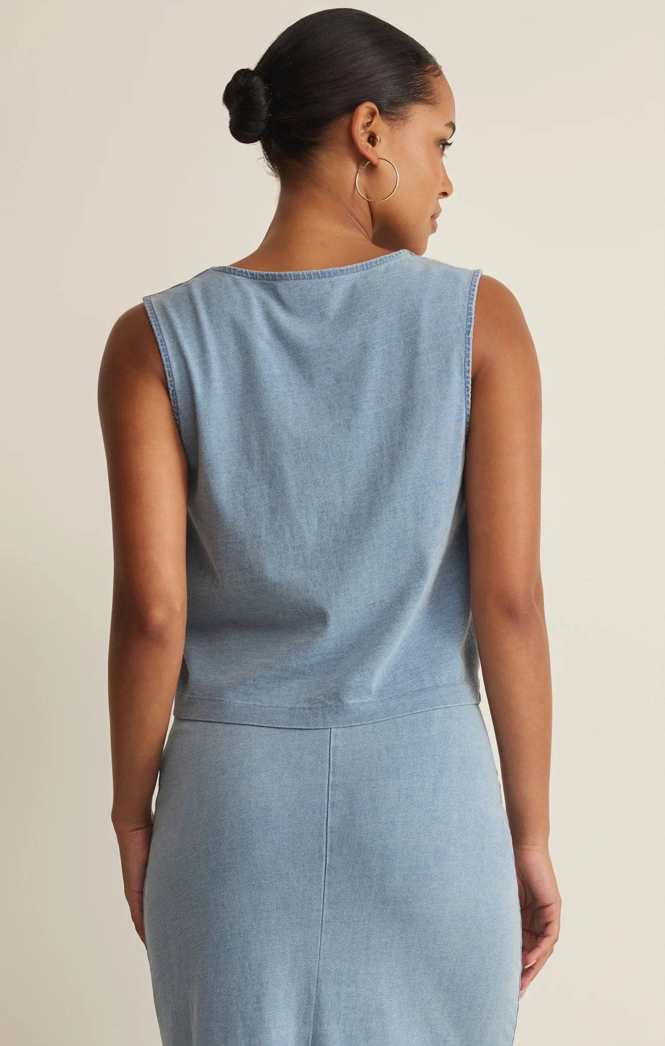 Noelle Jersey Denim Top