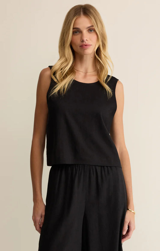 Sloane Linen Top - Black