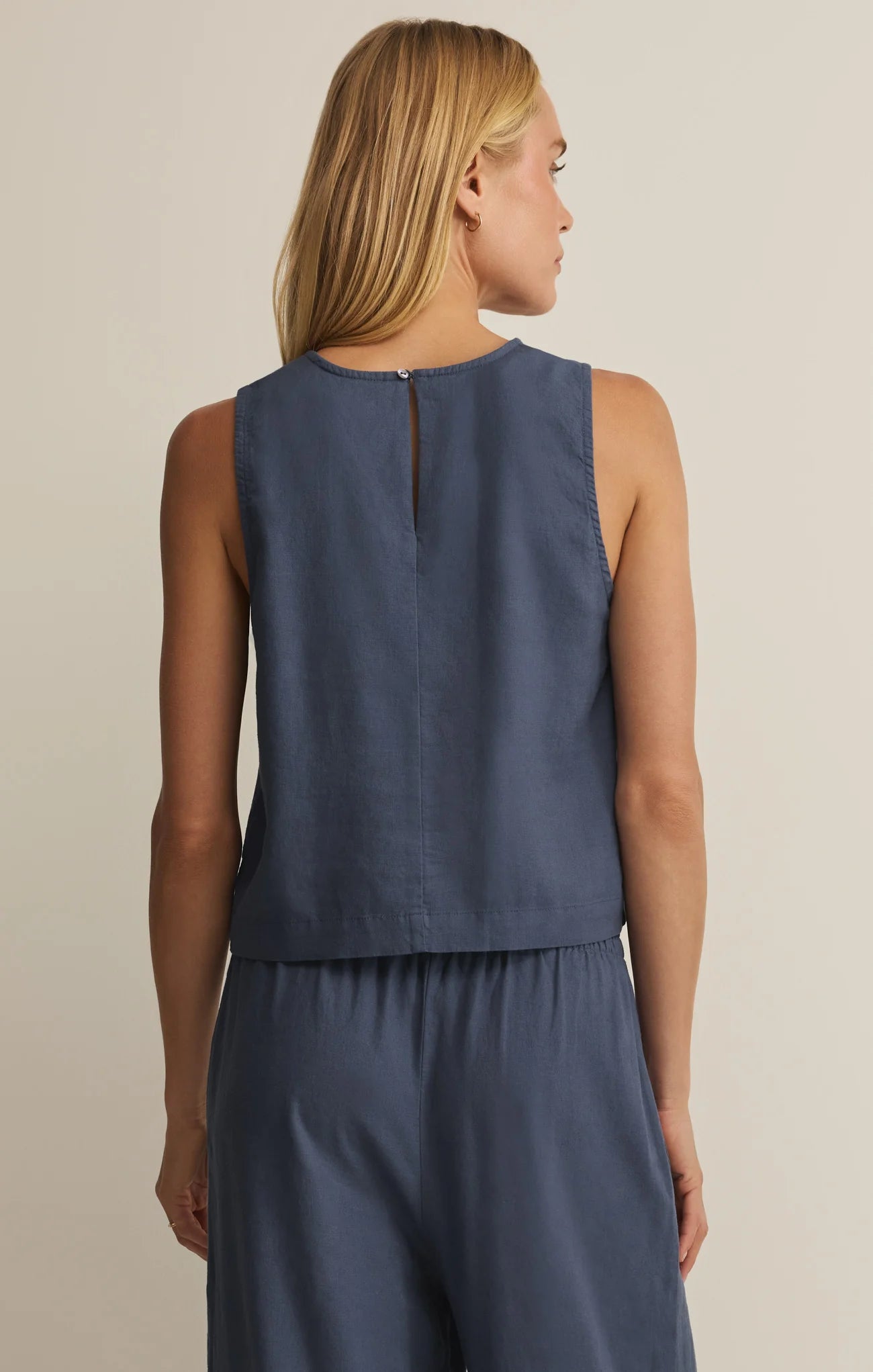 Sloane Linen Top - Vintage Indigo
