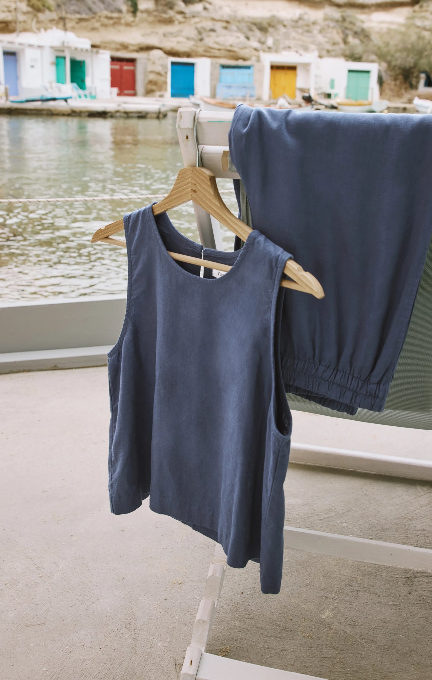 Sloane Linen Top - Vintage Indigo