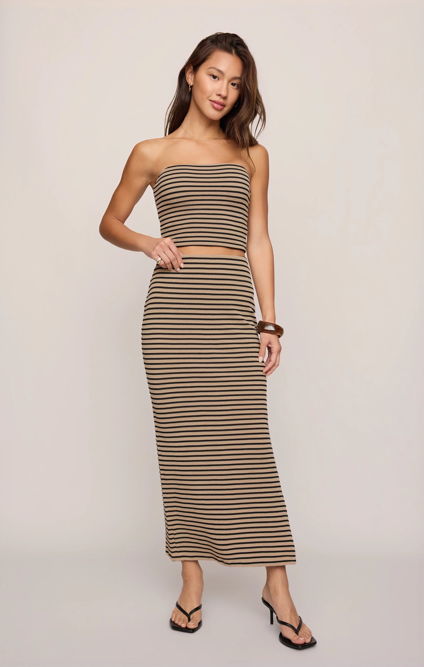 Caffari Stipe Tube Top - Putty
